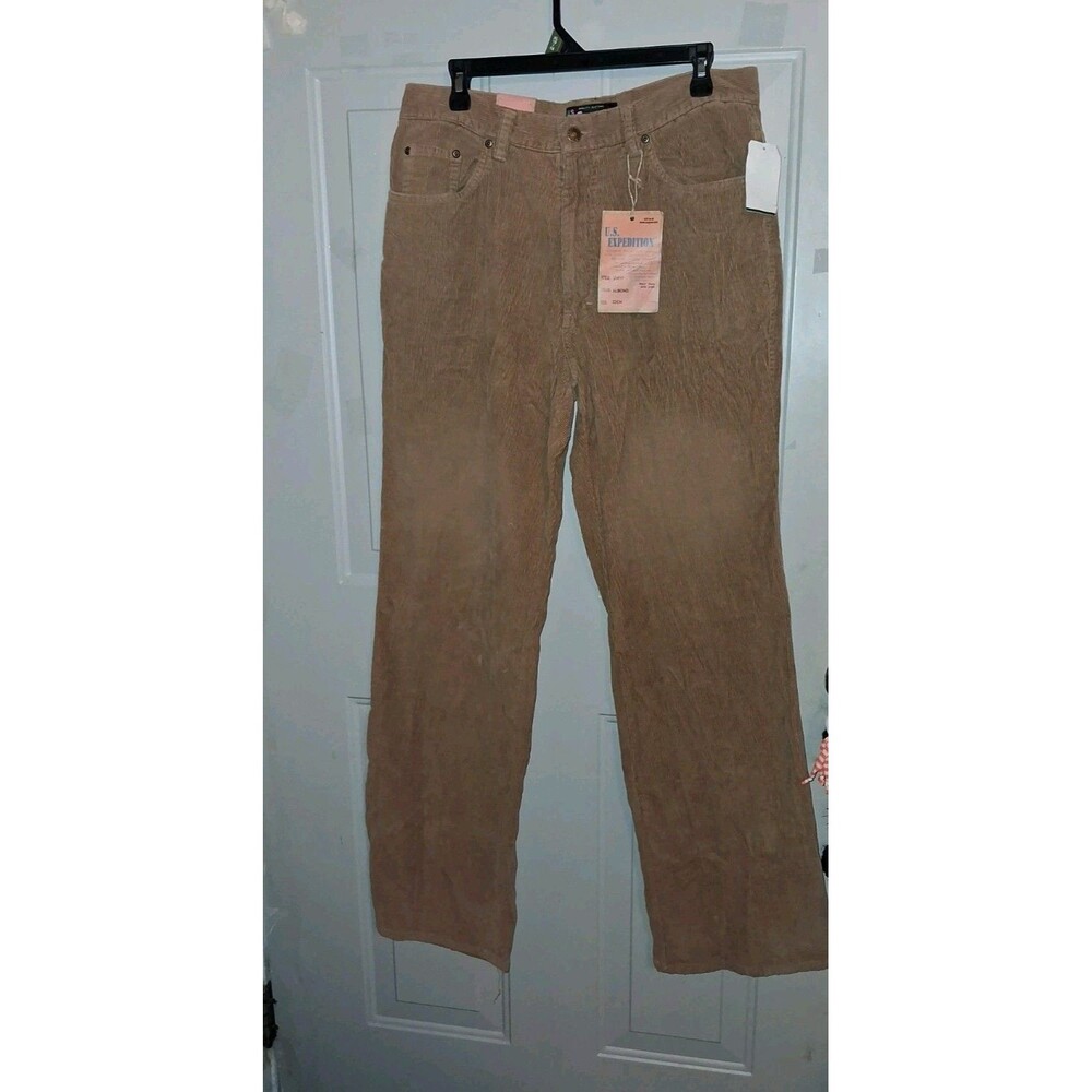 NWT U.S. Expedition Men's Sandblasted Corduroy Pants 32x34 Almond Vintage Style
